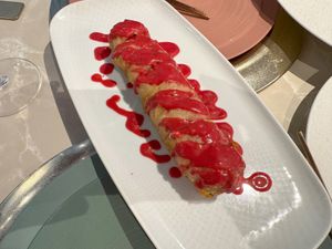 Tempura blossom sushi — a little bland at Linfa in Milan