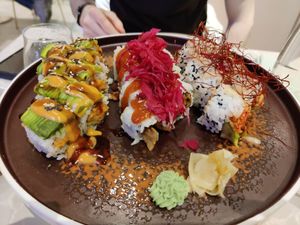 Sushi selection at Linfa in Milan