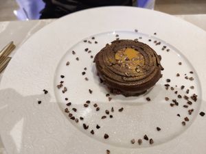 Passion rocher dessert at Linfa in Milan