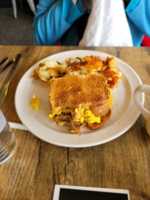Vegan egg, cheese, and bacon sandwich #Veganuary at J's Diner in Hagerstown