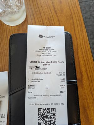  at J's Diner in Hagerstown