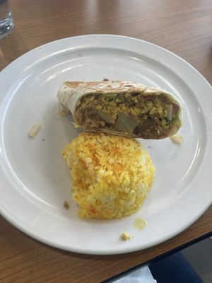 Vegan breakfast burrito (half eaten oops)  at J's Diner in Hagerstown