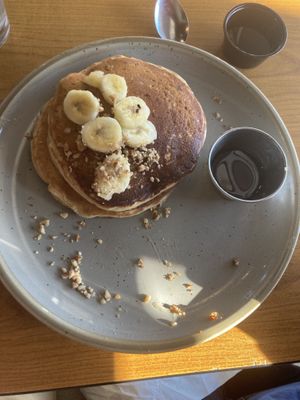 Oatmeal banana pancakes (comes with 3, I ate one)  at J's Diner in Hagerstown