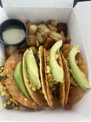 Vegan tacos  at J's Diner in Hagerstown