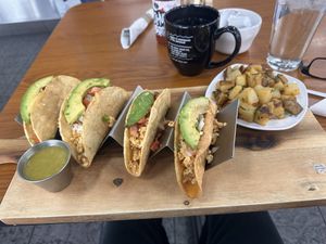 Yummmmm! Vegan Breakfast Tacos!🌮   at J's Diner in Hagerstown