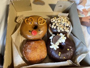 Christmas doughnuts   at Sasparella Vegan Deli + Donut Delivery in Falmouth