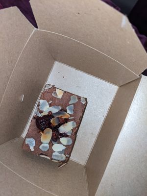 Cherry & almond brownie (vegan) at The Chakra Lounge in Sheffield