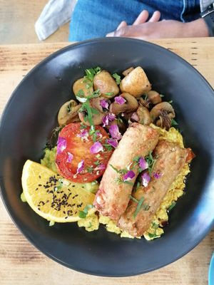 The Egg Bowl with tofu instead at The Chakra Lounge in Sheffield