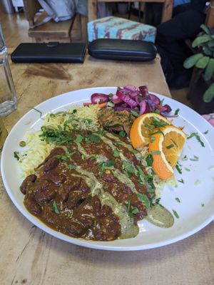 Vegan curry at The Chakra Lounge in Sheffield