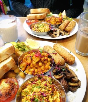Amazing vegan breakfast at The Chakra Lounge in Sheffield