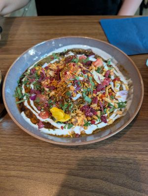Samosa chaat at The Chakra Lounge in Sheffield