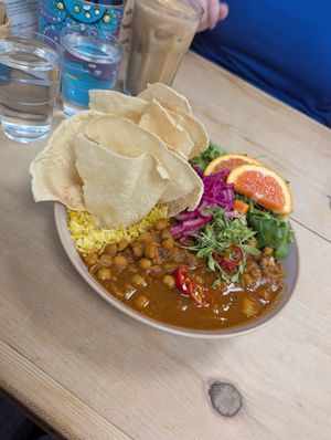 Chickpea curry at The Chakra Lounge in Sheffield