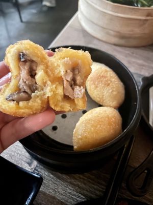 Ham Sui Gok Vegan (fried rice mochi with vegan ham and shiitake mushrooms)  at Iron Teapot Dim Sum in Culver City
