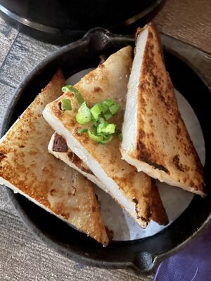 Vegan Pan Fried Daikon Turnip Cake  at Iron Teapot Dim Sum in Culver City