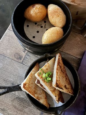 Ham Sui Gok Vegan & Vegan Pan Fried Daikon Turnip Cake  at Iron Teapot Dim Sum in Culver City