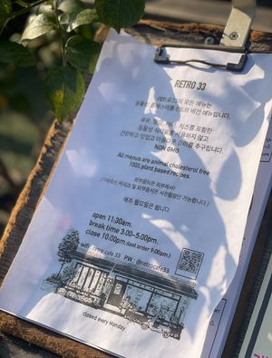 Menu outside  at Retro33 - 레트로33 in Yongin