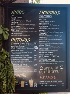 Menú  at NutriExpress in Caborca