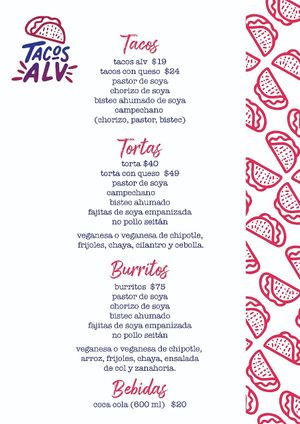 Menú!!! at Tacos ALV  in Playa Del Carmen