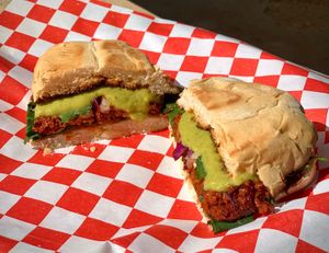 Torta de Pastor! at Tacos ALV  in Playa Del Carmen