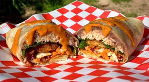 Burrito de Pastor! at Tacos ALV  in Playa Del Carmen