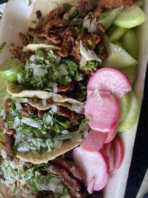 Pastor tacos  at Tacos ALV  in Playa Del Carmen