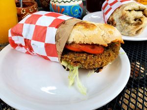 Torta de milanesa at Tacos ALV  in Playa Del Carmen