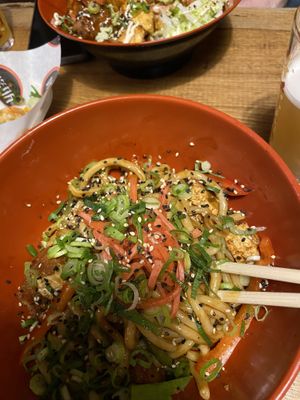 Udon noodles with tofu  at YUZU Street Food in Leeds