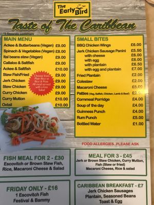 The Early Bird Takeaway Menu at The Early Bird in North West London