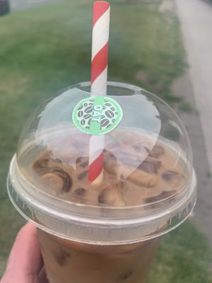 Oat milk iced latte  at Wyndenwell in Bamburgh