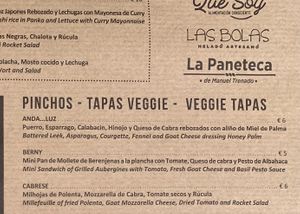 The veggie tapas can be made vegan by substituting the cheese for vegan options at PintXÓ in Fuerteventura