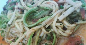 Zucchini Spaghetti aglio olio at Gemma Naxian Bar in Naxos