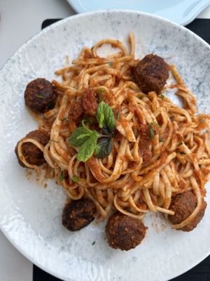 Vegan meat balls   at Gemma Naxian Bar in Naxos