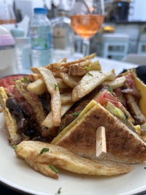 Club sandwich   at Gemma Naxian Bar in Naxos