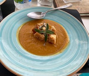 Pumpkin soup at Gemma Naxian Bar in Naxos