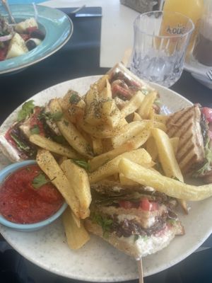 Vegan club sandwich   at Gemma Naxian Bar in Naxos