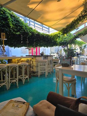 Dining area at Gemma Naxian Bar in Naxos