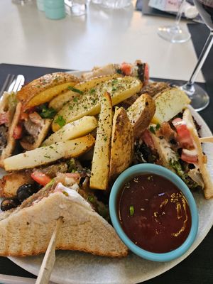 Club sandwich at Gemma Naxian Bar in Naxos