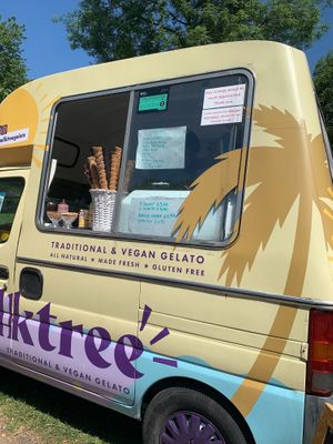 Outside of van in Victoria park at Milktree in London