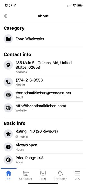 Contact info  at The Optimal Kitchen in Orleans