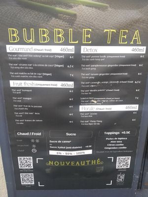 C'est la carte en façade sur la carte intérieur il y a plus de choix at Trà Art in Paris