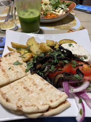 Mushroom gyro at Mother Earth in Mykonos