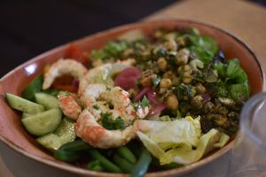 Vegan tuna salad at Mother Earth in Mykonos