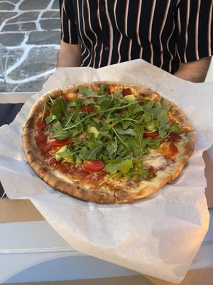 Avo pizza  at Mother Earth in Mykonos