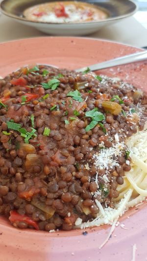 Spag bol at Mother Earth in Mykonos