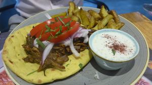 Mushroom gyros at Mother Earth in Mykonos