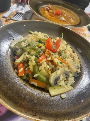 Vegetable risotto  at Mother Earth in Mykonos