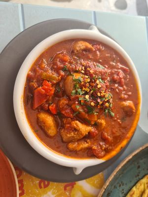 Vegan sausage starter   at Mother Earth in Mykonos