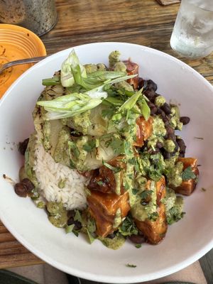 Tofu bowl   at Bitters & Bones in Saranac Lake