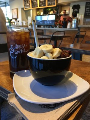 VG Yogurt Parfait with an iced coffee at Sunrise Coffee in Las Vegas