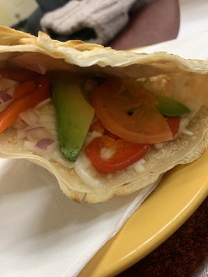 Veggie minus the olives   at The Crepery in Fairbanks